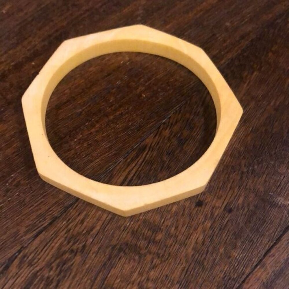 Wooden octagon bangle bracelet 